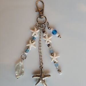 Starfish Theme Bag Charm with Beads